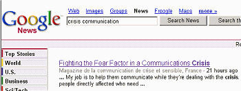 Crisis communication- google news